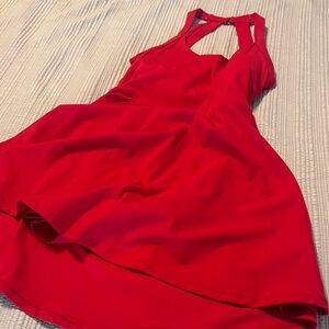 Red Sleeveless Fit-and-Flare Dress